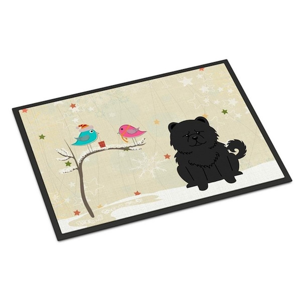 Carolines Treasures Christmas Presents Between Friends Chow Chow Black Indoor or Outdoor Mat, 24 x 0.25 x 36 in. BB2615JMAT - main